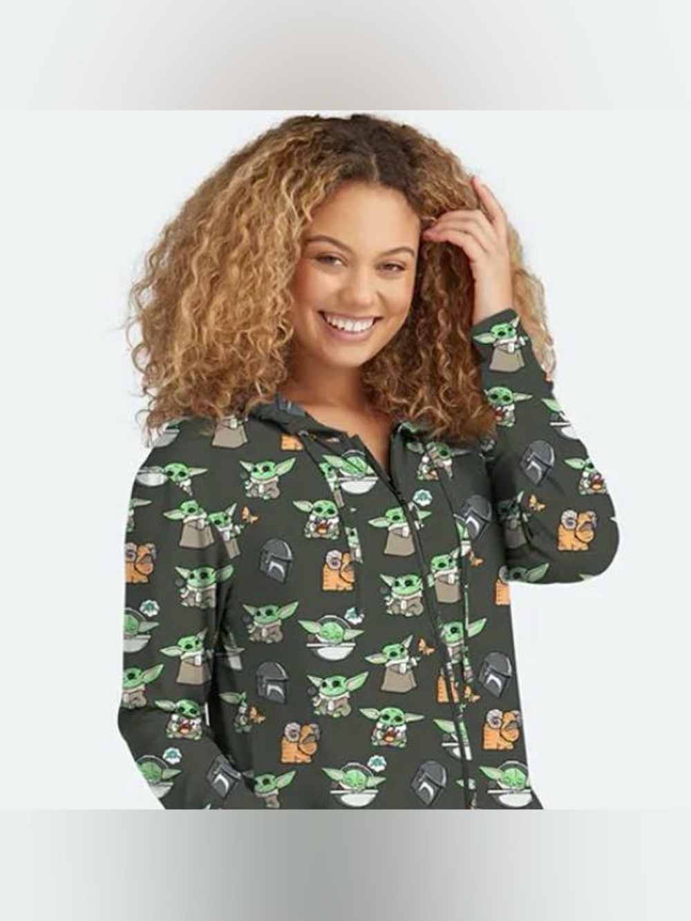 MeUndies unisex onesie Grogu and Mandalorian print S/M